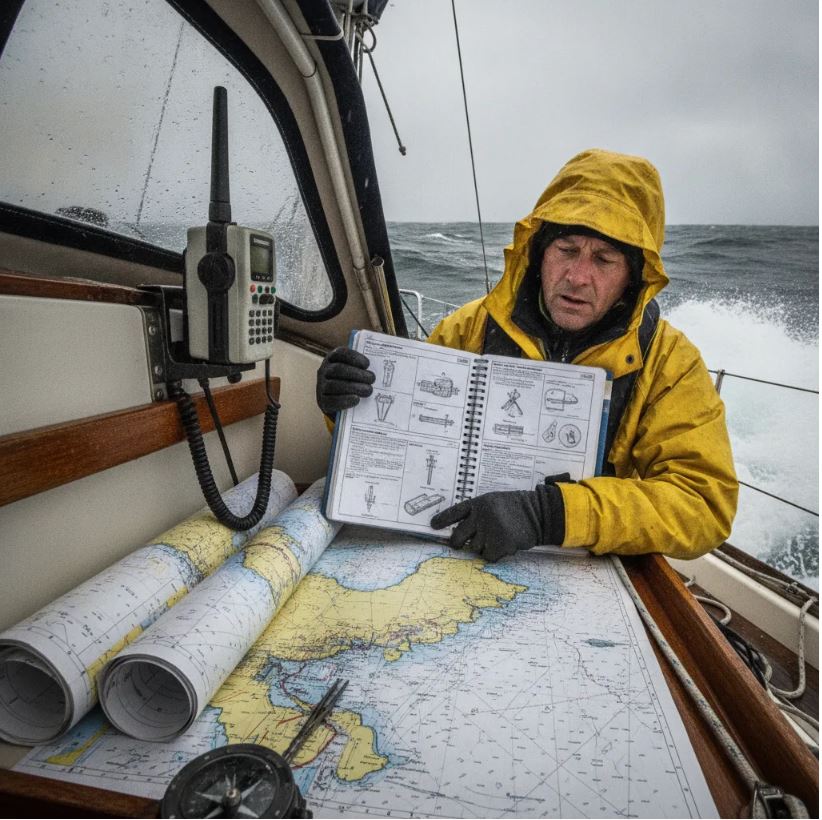 Livre sécurité en mer, les 5 guides du chef de bord