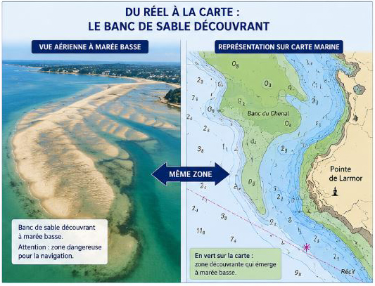 Comprendre les couleurs des fonds marins sur les cartes marines