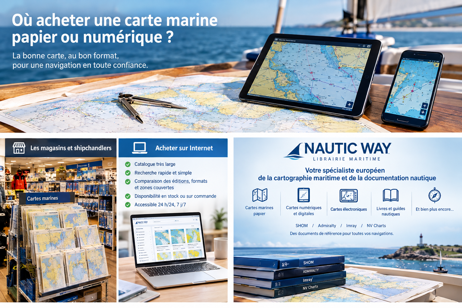 Où acheter une carte marine papier ou numérique ? Le guide complet pour choisir le bon fournisseur