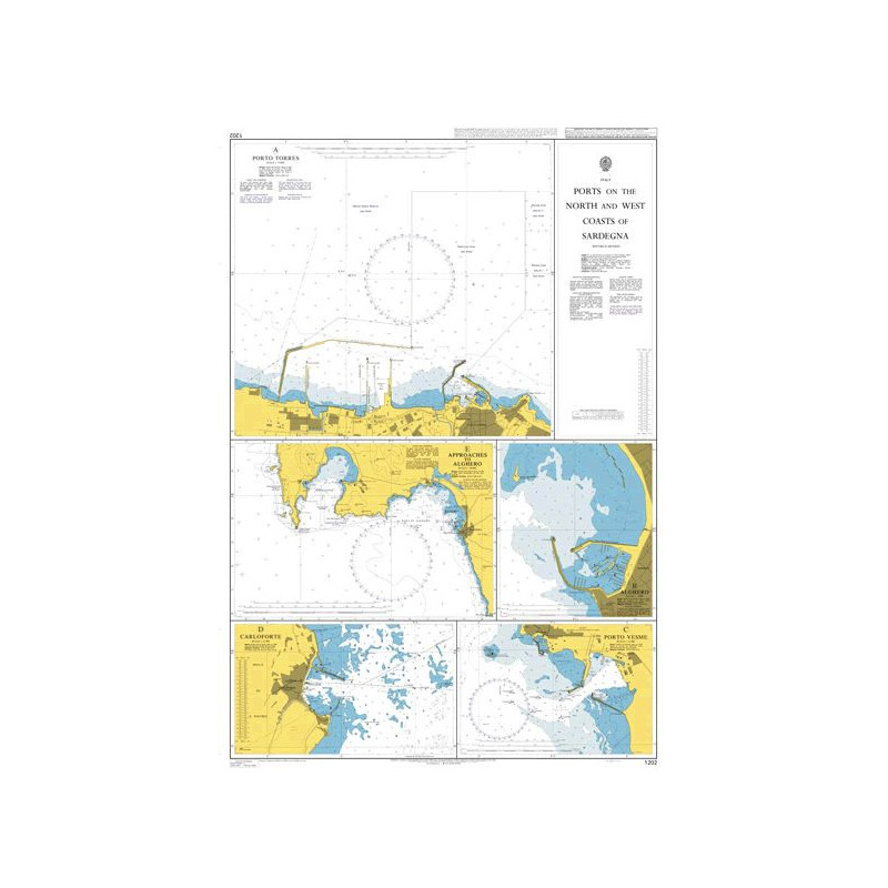 Admiralty - 1202 - Ports on the North and West Coasts of Sardegna