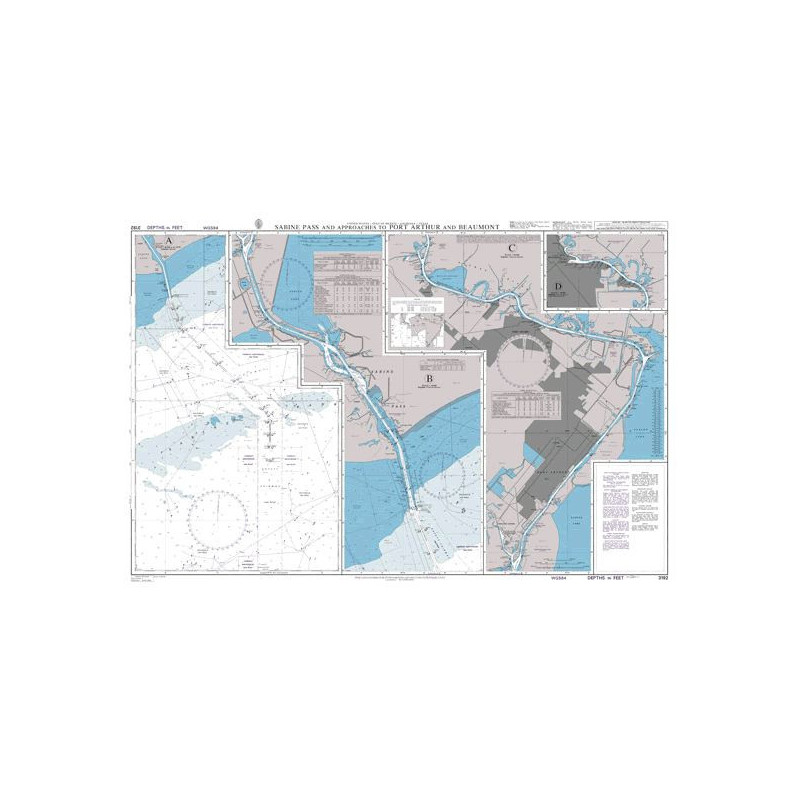 Admiralty - 3192 - Sabine Pass and Approaches to Port Arthur and Beaumont