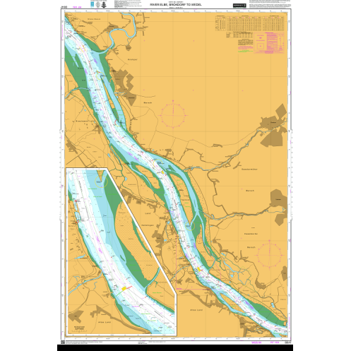 Dutch Hydrographic Office - DE47 - River Elbe, Brokdorf to Wedel
