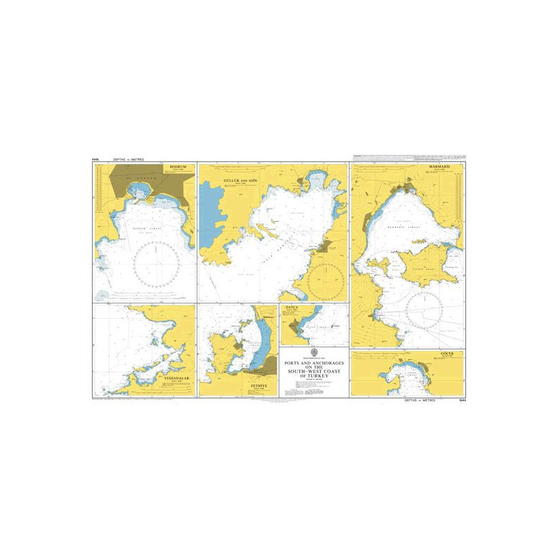 Admiralty - 1644 - Ports and Anchorages on the South-West Coast of Turkey