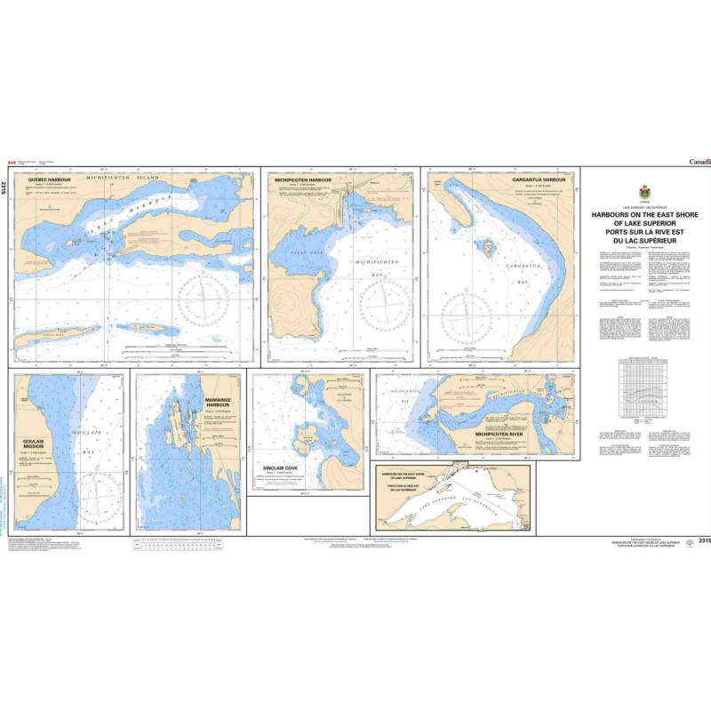 Service Hydrographique du Canada - 2315 - Harbours on the East Shore of Lake Superior/Ports sur la rive est du lac Supérieur