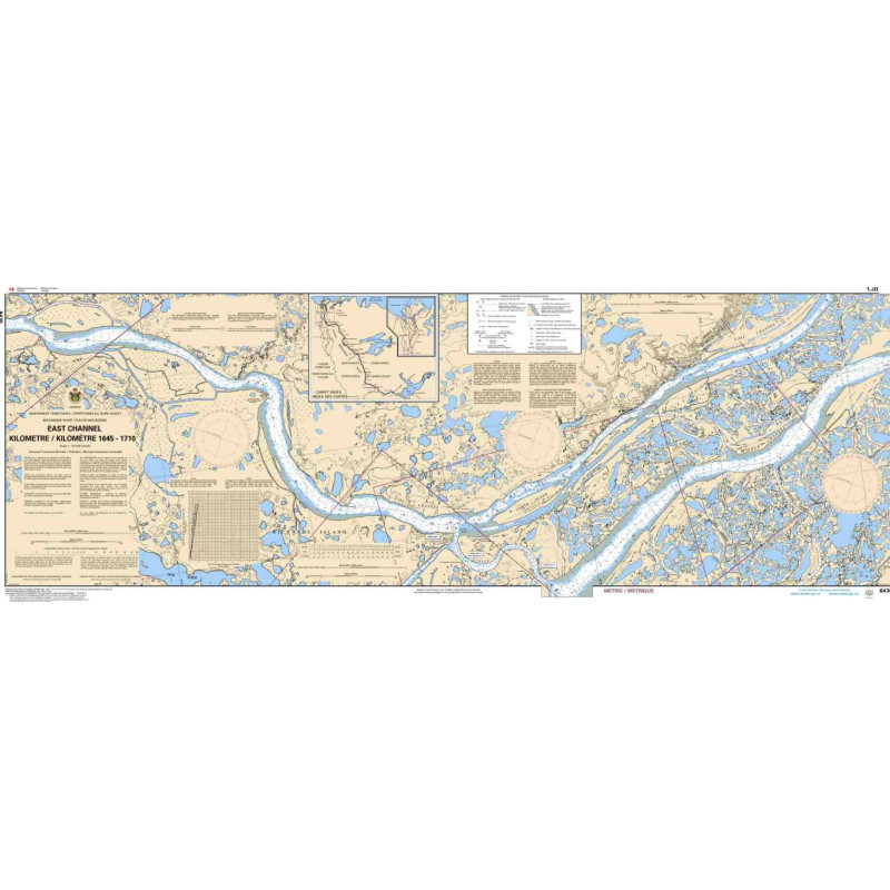 Service Hydrographique du Canada - 6430 - East Channel, Kilometre/Kilomètre 1645 - 1710