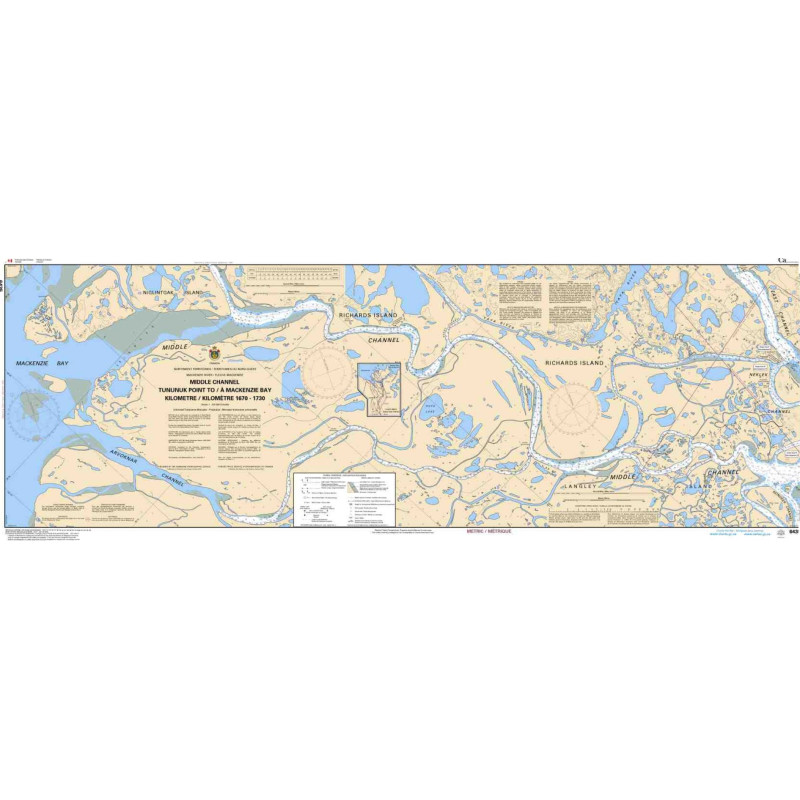 Service Hydrographique du Canada - 6435 - Middle Channel, Tununuk Point to/à Mackenzie Bay Kilometre 1670 / Kilomètre 1730