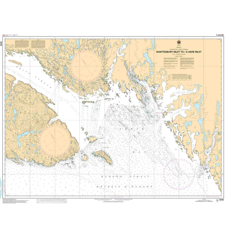 Service Hydrographique du Canada - 5316 - Shaftesbury Inlet to/à Ashe Inlet