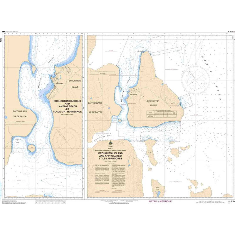 Service Hydrographique du Canada - 7184 - Broughton Island and Approaches/et les Approches