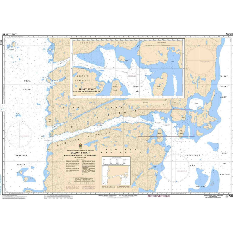 Service Hydrographique du Canada - 7552 - Bellot Strait and Approaches/et Les Approches