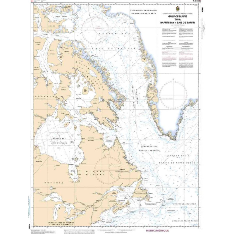 Service Hydrographique du Canada - 4000 - Gulf of Maine to/à Baffin Bay / Baie de Baffin