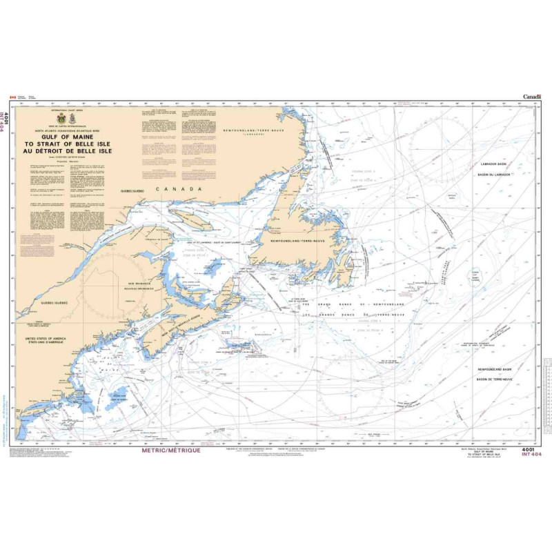 Service Hydrographique du Canada - 4001 - Gulf of Maine to Strait of Belle Isle / au Detroit de Belle Isle