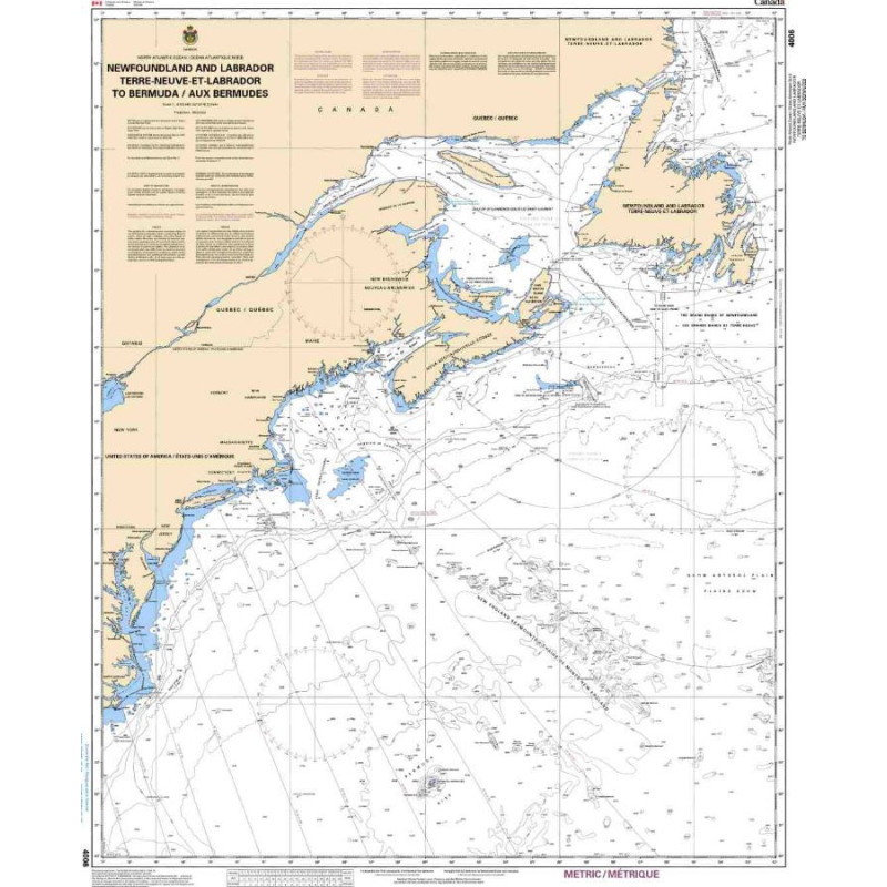 Service Hydrographique du Canada - 4006 - Newfoundland and Labrador/Terre-Neuve-et-Labrador to Bermuda / aux Bermudes