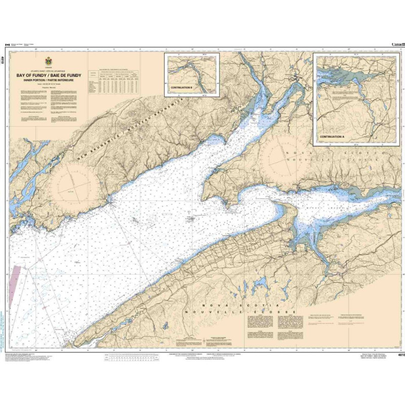 Service Hydrographique du Canada - 4010 - Bay of Fundy / Baie de Fundy: Inner portion / partie intérieure