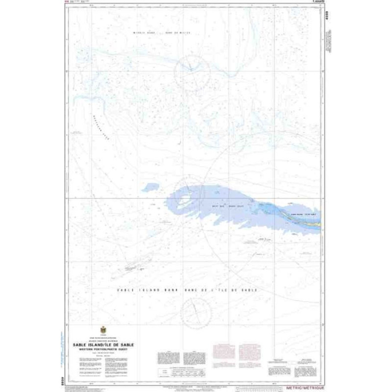 Service Hydrographique du Canada - 4099 - Sable Island / Île de Sable: Western Portion / Partie Ouest