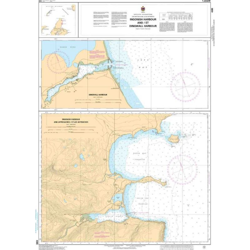 Service Hydrographique du Canada - 4365 - Ingonish Harbour and / et Dingwall Harbour