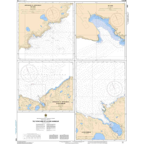 Service Hydrographique du Canada - 4522 - Tilt Cove and / et La Scie Harbour