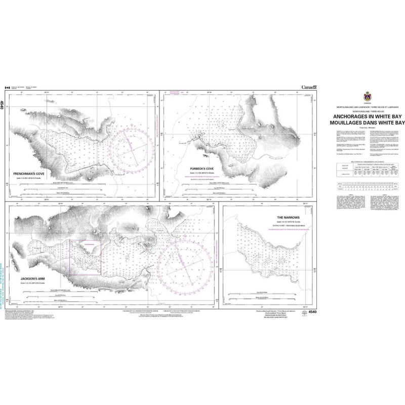 Service Hydrographique du Canada - 4540 - Anchorages in White Bay / Mouillages dans White Bay