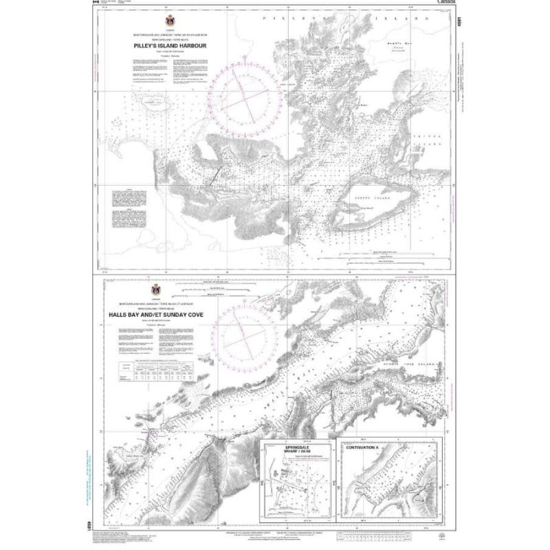 Service Hydrographique du Canada - 4591 - Pilley's Island Harbour - Halls Bay and / et Sunday Cove