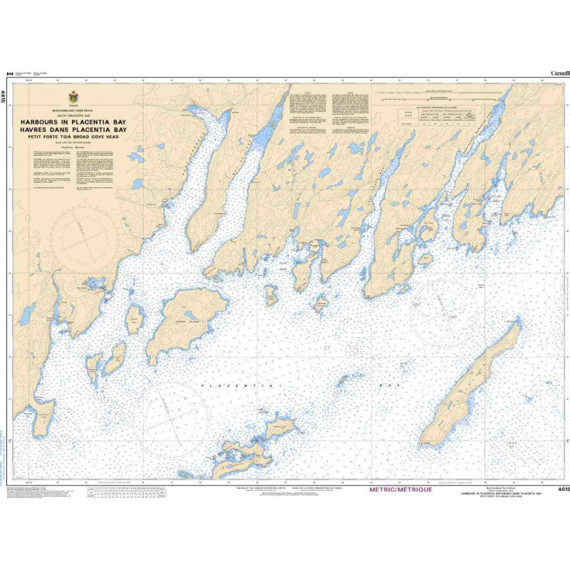 Service Hydrographique du Canada - 4615 - Harbours in Placentia Bay / Havres dams Placentia Bay: Petit forte to / à Broad Cove H