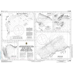 Service Hydrographique du Canada - 4668 - Anchorages / Mouillages in the / dans le Strait of Belle Isle / Détroit de Belle Isle
