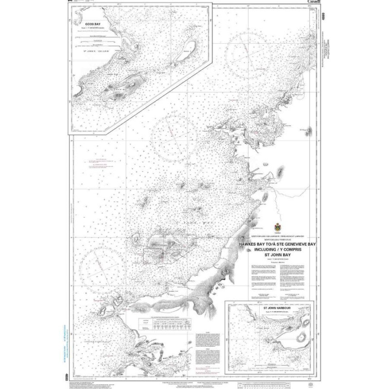 Service Hydrographique du Canada - 4680 - Hawkes Bay to / à Ste Geneviève Bay including / y compris St. John Bay