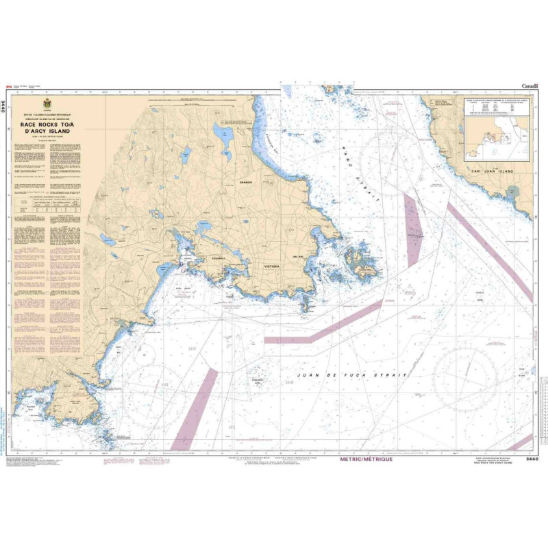 Service Hydrographique du Canada - 3440 - Race Rocks to/à D'Arcy Island