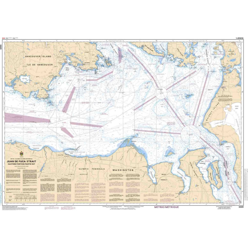 Service Hydrographique du Canada - 3461 - Juan de Fuca Strait, Eastern Portion/Partie Est