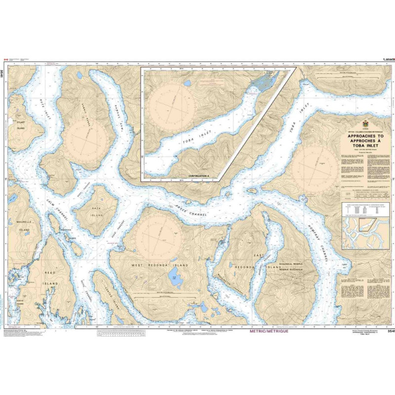 Service Hydrographique du Canada - 3541 - Approaches to/Approches à Toba Inlet