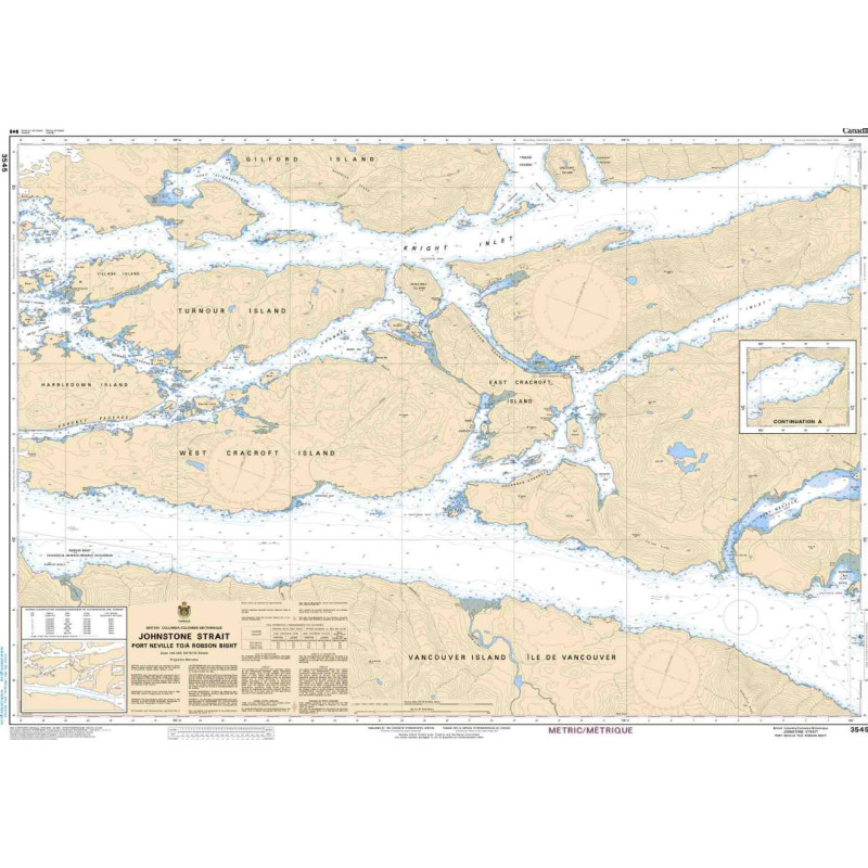 Service Hydrographique du Canada - 3545 - Johnstone Strait, Port Neville to/à Robson Bight