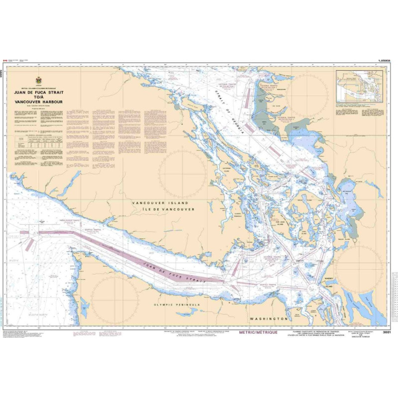 Service Hydrographique du Canada - 3601 - Juan de Fuca Strait to/à Vancouver Harbour