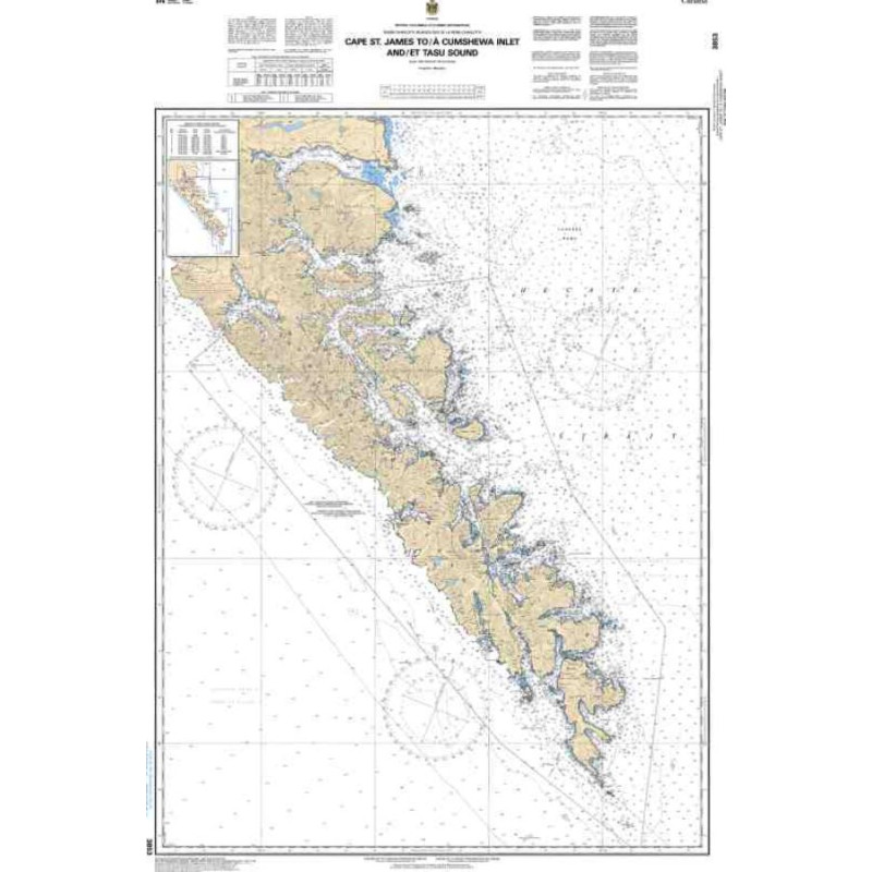 Service Hydrographique du Canada - 3853 - Cape St. James to/à Cumshewa Inlet and/et Tasu Sound