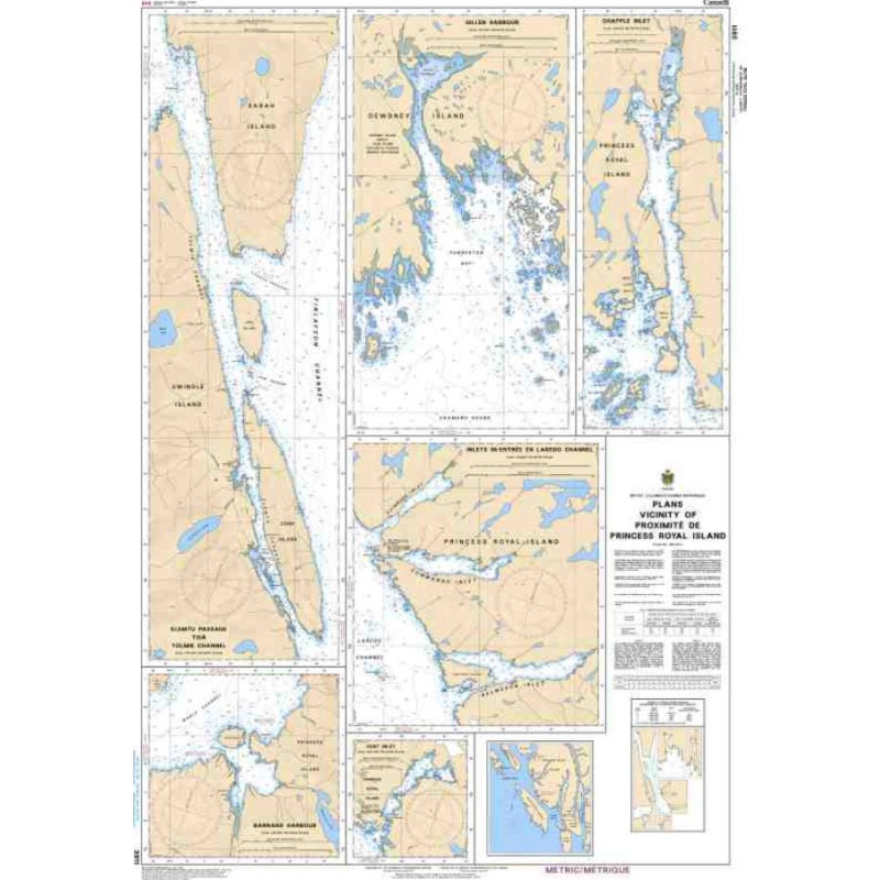 Service Hydrographique du Canada - 3911 - Plans Vicinity of/Proximité de Princess Royal Island