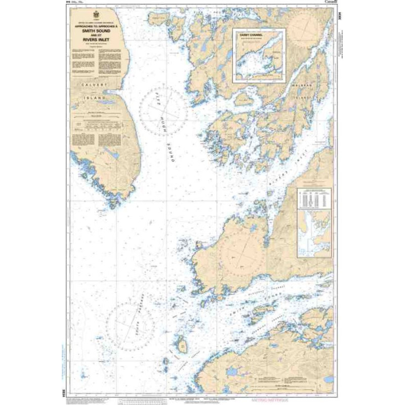 Service Hydrographique du Canada - 3934 - Approaches to/Approches à Smith Sound and/et Rivers Inlet