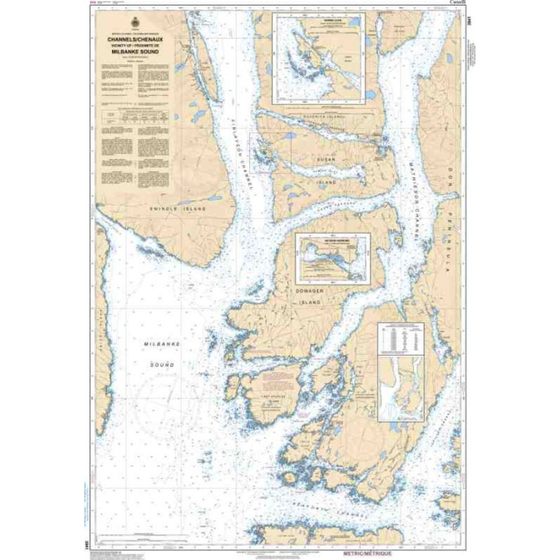 Service Hydrographique du Canada - 3941 - Channels/Chenaux Vicinity of/Proximité de Milbanke Sound