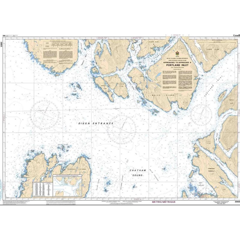 Service Hydrographique du Canada - 3960 - Approaches to/Approches à Portland Inlet