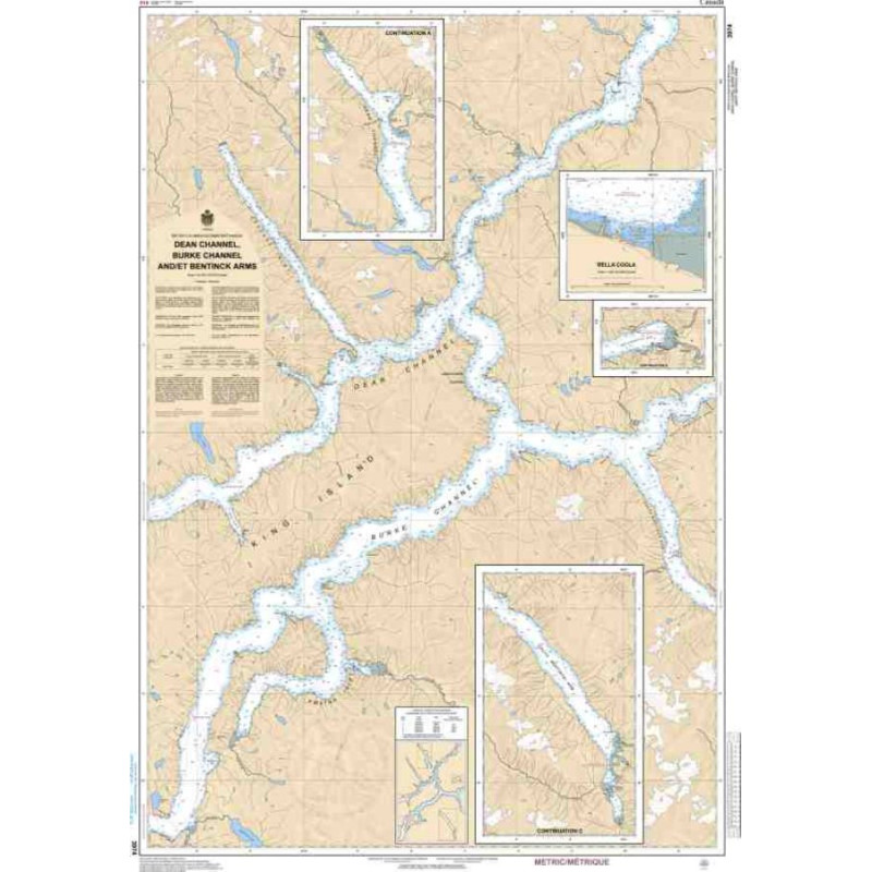 Service Hydrographique du Canada - 3974 - Dean Channel, Burke Channel and/et Bentinck Arms