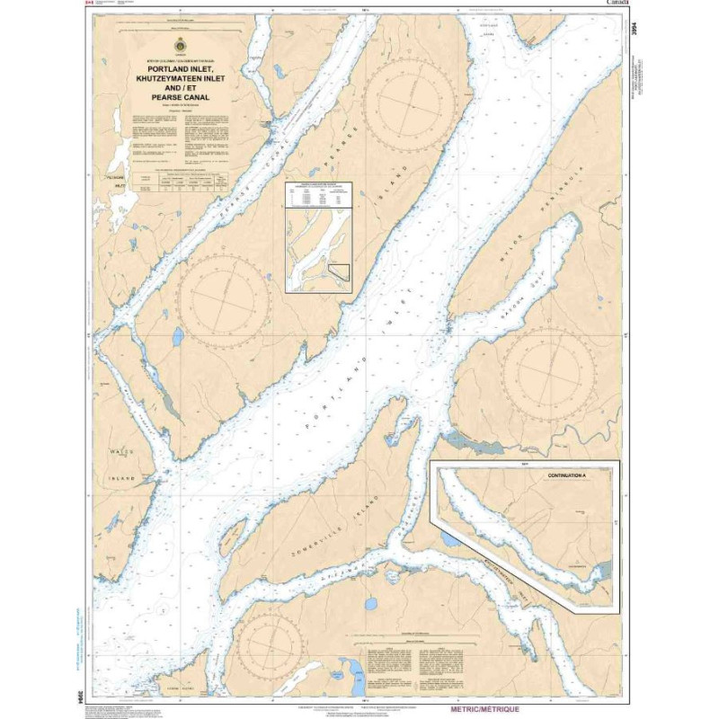 Canadian Hydrographic Service - 3994 - Portland Inlet, Khutzeymateen Inlet and Pearse Canal