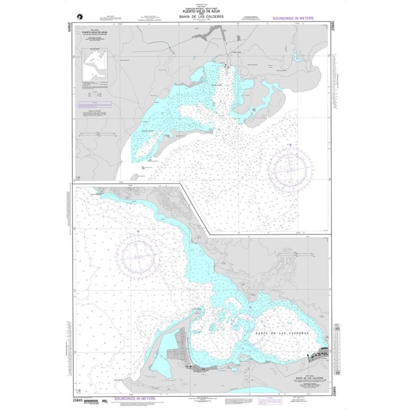 NGA - 25845 - Puerto Viejo de Azua and Bahia de Las Calderas - Plans: A. Puerto Viejo de Azua - B. Bahia de Las Calderas
