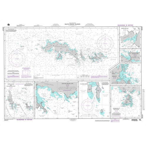 NGA - 29107 - South Orkney Islands - Plans: A. Powell Island and Washington Strait - B. Scotia Bay and Mill Cove - C. Ellefsen H