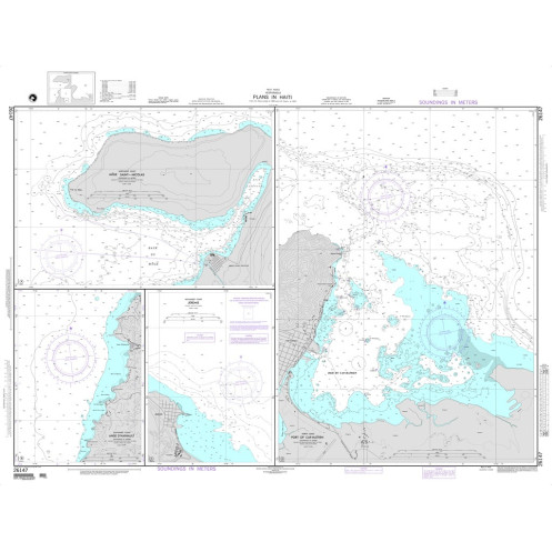 NGA - 26147 - Plans in Haiti - A. Mole Saint-Nicolas - B. Anse d'Hainault - C. Jeremie - D. Port of Cap-Haitien