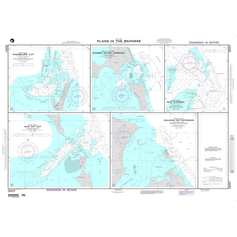 NGA - 26257 - Plans in the Bahamas - A. Highbourn Cut (Exuma Sound) - B. Ragged Island Harbour (Great Bahama Bank) - C. Ship Cha