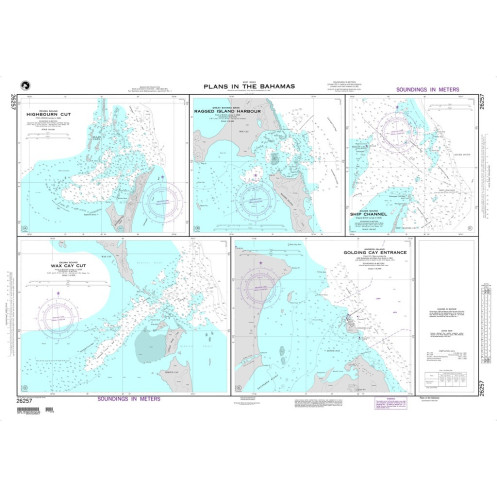 NGA - 26257 - Plans in the Bahamas - A. Highbourn Cut (Exuma Sound) - B. Ragged Island Harbour (Great Bahama Bank) - C. Ship Cha