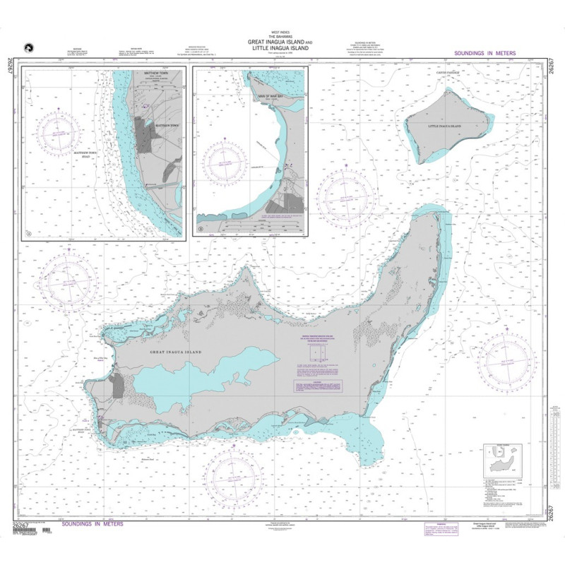 NGA - 26267 - Great Inagua Island and Little Inagua Island 1 - Plans: A. Matthew Town - B. Man of War Bay
