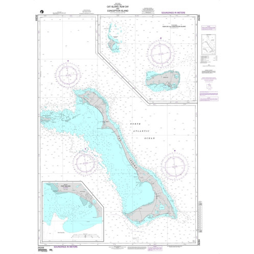 NGA - 26284 - Cat Island, Rum Cay and Conception Island - Panels: A. Cat Island - B. Rum Cay and Conception Island - Plan: Port