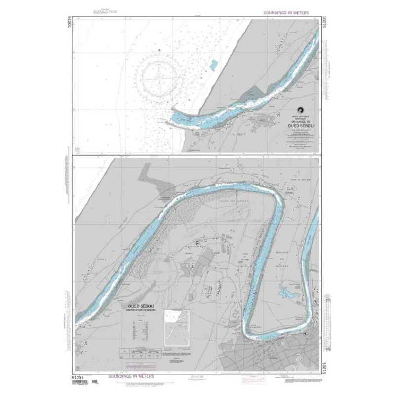 NGA - 51201 - Oued Sebou - Panels: A. Entrance to Oued Sebou - B. Oued Sebou, continuation to Kenitra