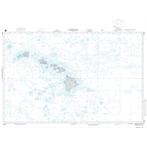 NGA - 19008 - Hawaiian Islands (OMEGA-BATHYMETRIC CHART)