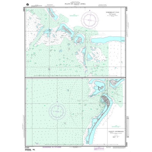 NGA - 81809 - Plans of Jaluit (Yaruto) Atoll Northeast Pass and Vicinity