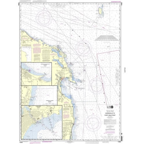 NOAA - 14864 - Harrisville to Forty Mile Point - Harrisville Harbor - Alpena Harbor - Rogers City and Calcite