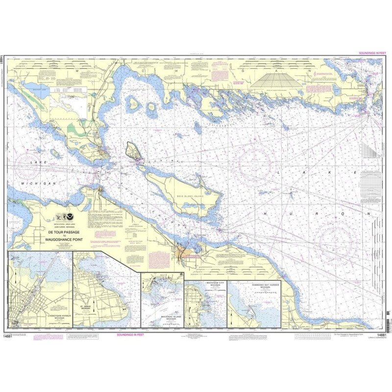 NOAA - 14881 - De Tour Passage to Waugoshance Point - Hammond Bay Harbor - Mackinaw City - Mackinac Island - St. lgnace - Cheboy