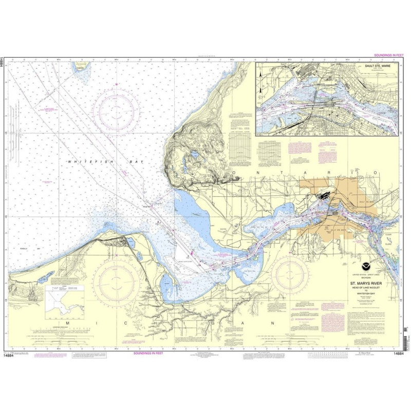 NOAA - 14884 - St. Marys River - Head of Lake Nicolet to Whitefish Bay - Sault Ste. Marie